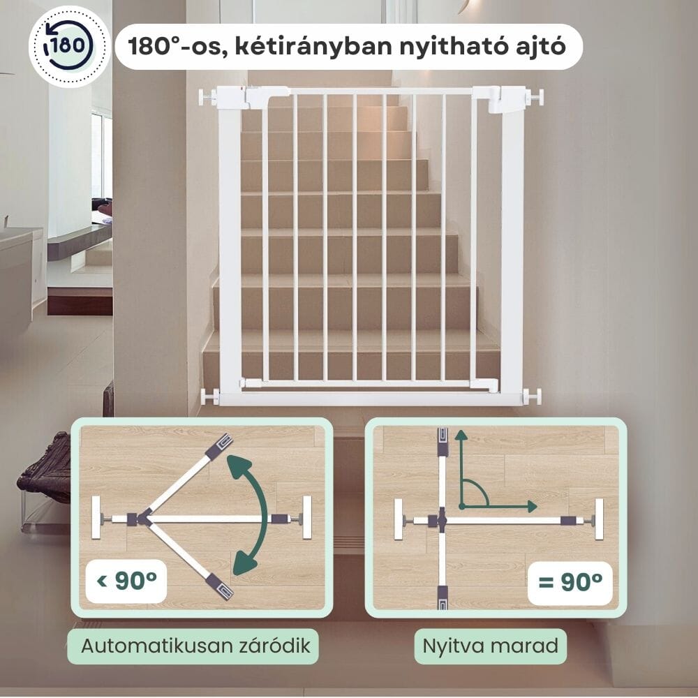 Lindalime FlexiGate Állítható Biztonsági Ajtórács 75-82 cm Bababiztonság Lindalime 