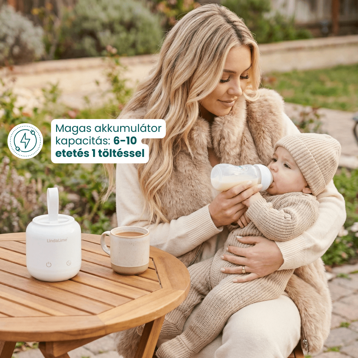 Lindalime Heat&Feed hordozható akkumulátoros cumisüveg gyorsmelegítő Cumisüveg melegítők Lindalime 