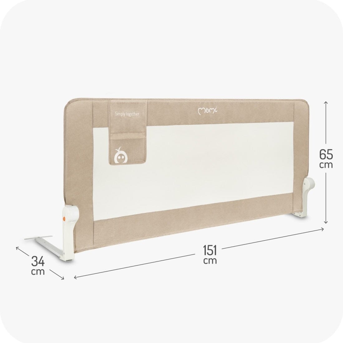 MoMi Lexi XL PLUS leesésgátló - Bézs [151x65x34 cm] Bababiztonság MoMi 