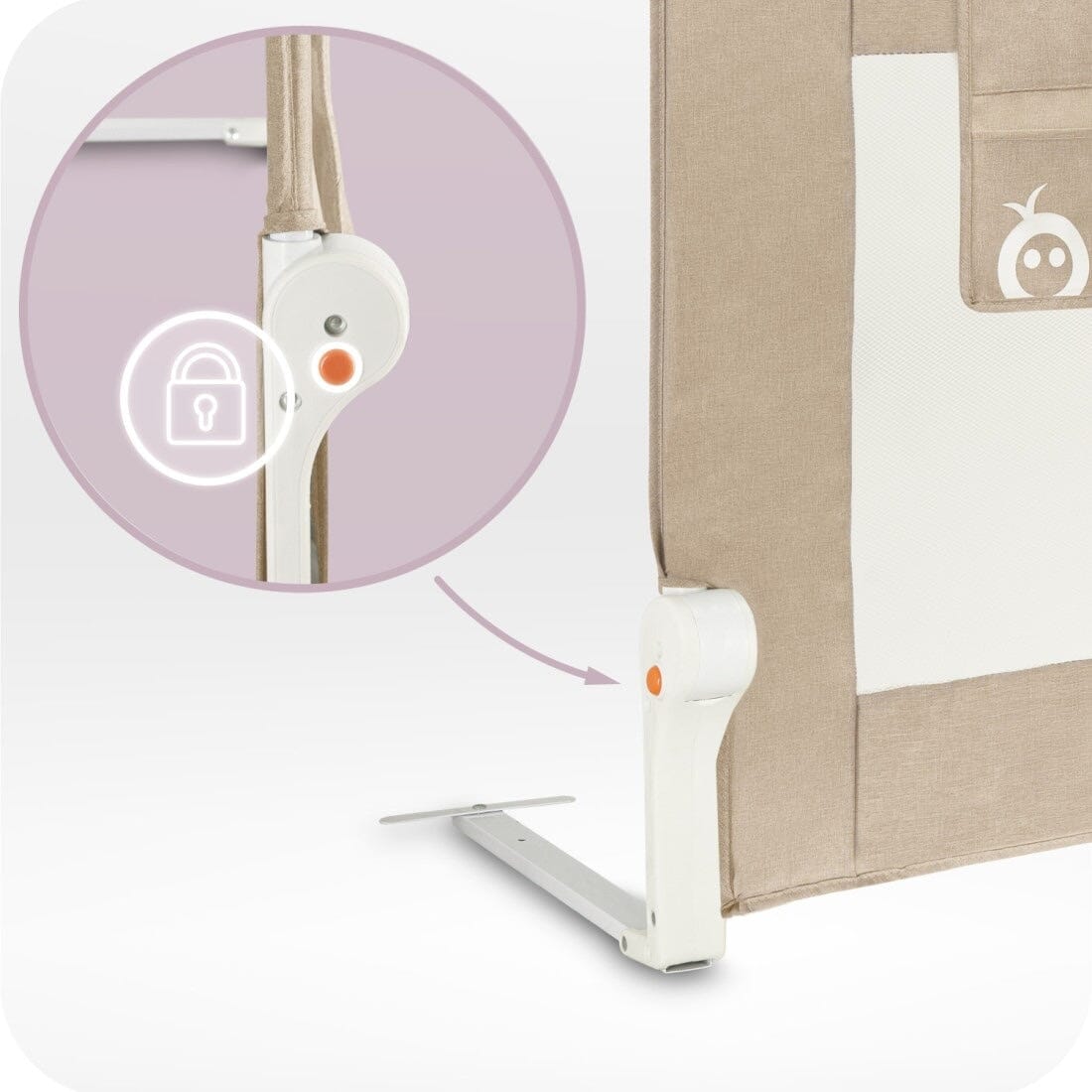 MoMi Lexi XL PLUS leesésgátló - Bézs [151x65x34 cm] Bababiztonság MoMi 