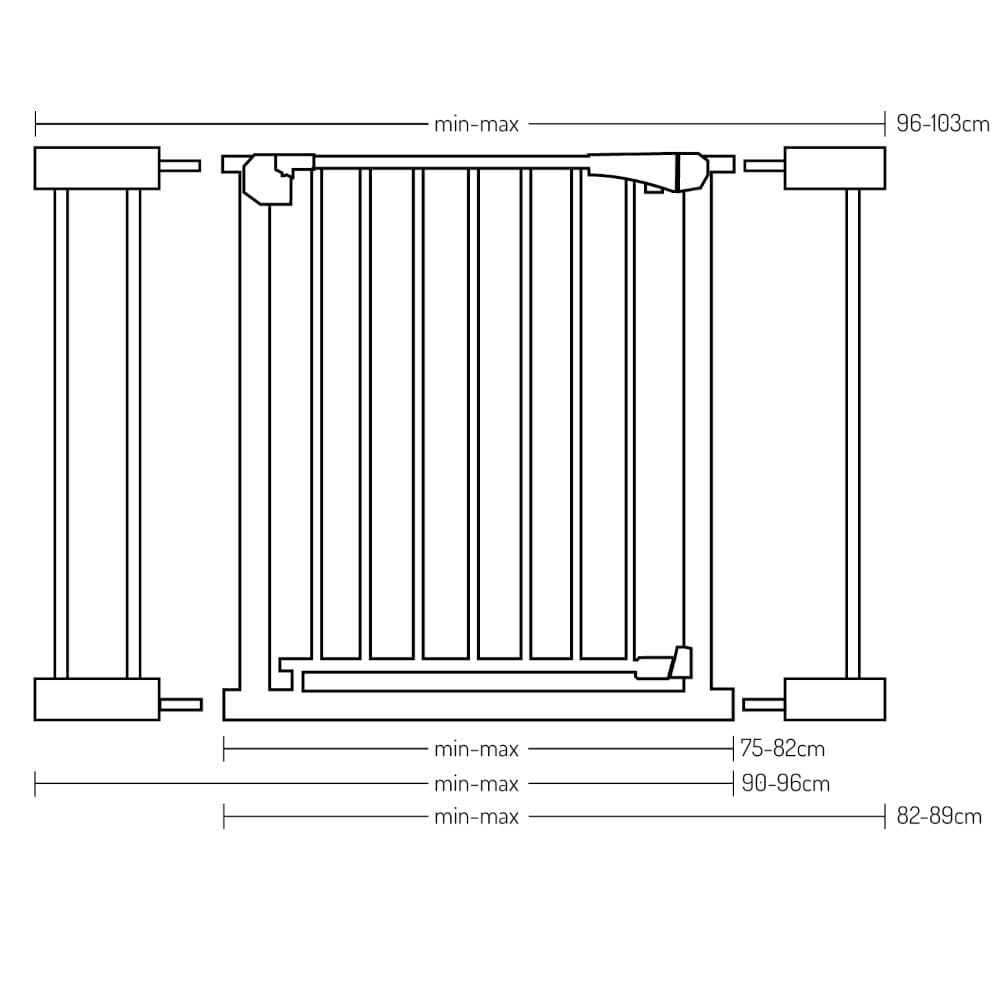 MoMi Paxi Plus biztonsági ajtórács - 2 db toldóval! (75-103 cm) Bababiztonság MoMi 