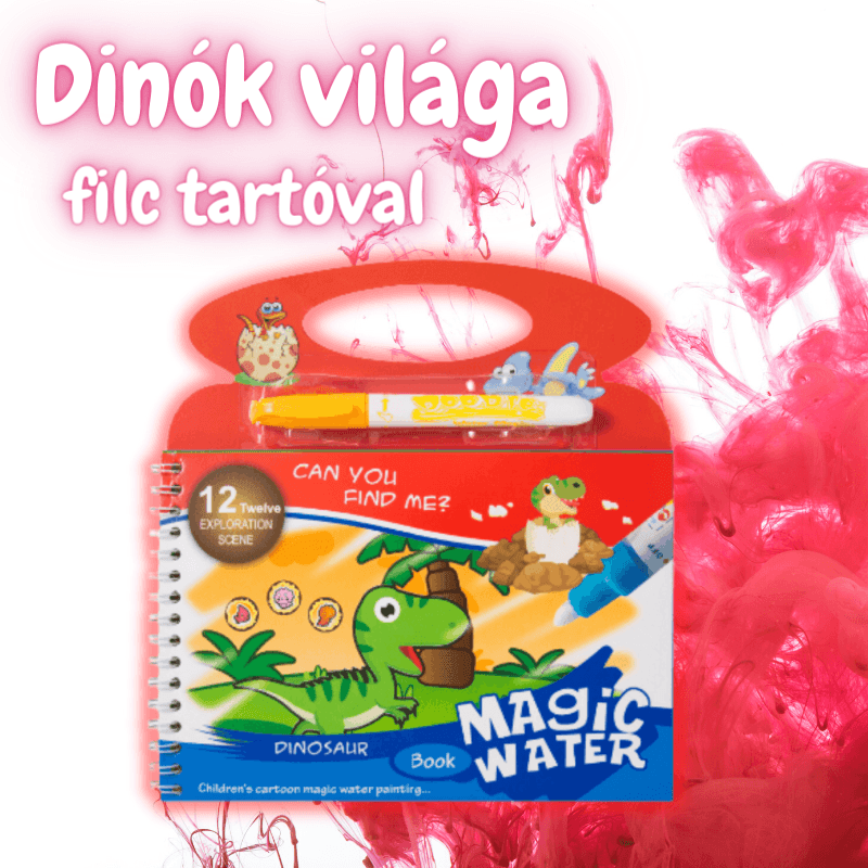 Vízvarázs Kifestő 🎨 Lindalime Dinók világa (filc tartóval) 